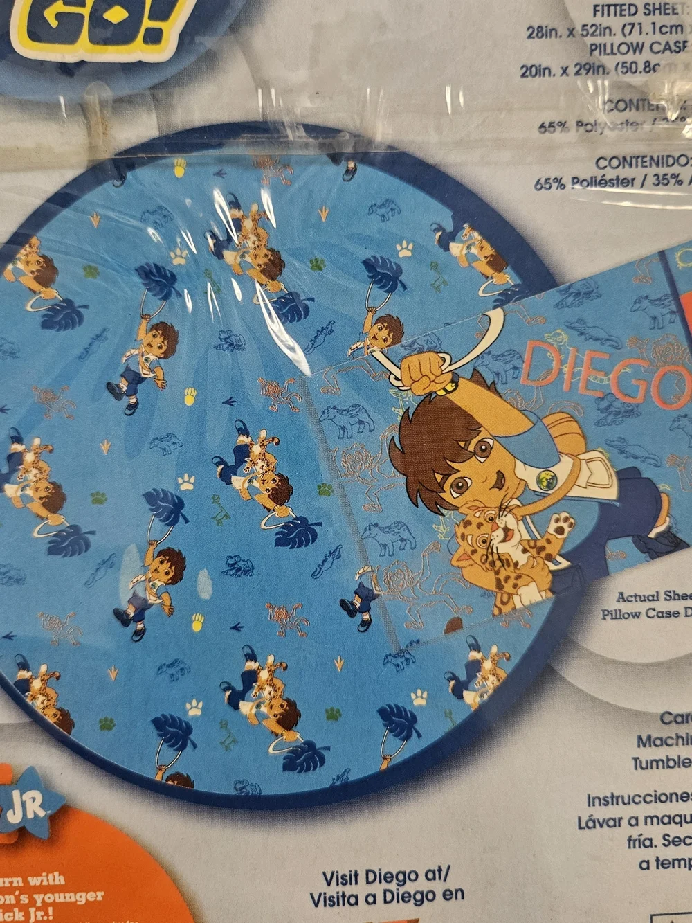 NWT 2007 Go Diego Go Toddler Bedding Set